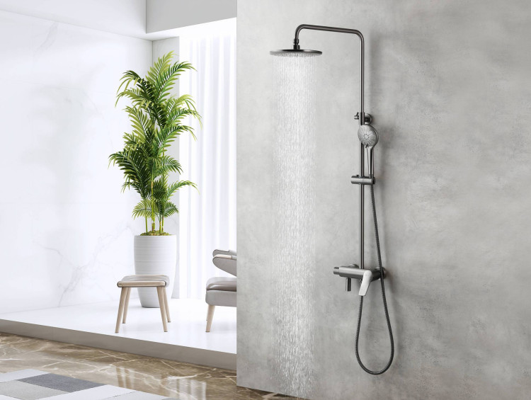 Смеситель Lemark Bronx LM3762GM для душа с регулируемой высотой штанги