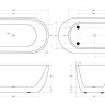 Отдельностоящая, овальная акриловая ванна без перелива BelBagno BB70-1500-W0