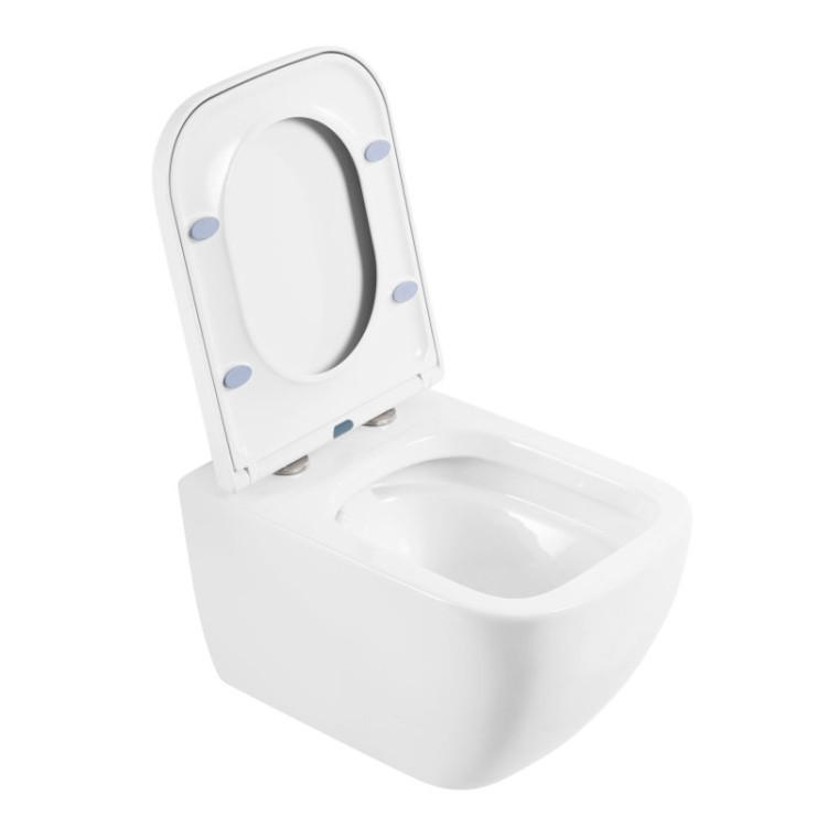 Унитаз подвесной безободковый с сиденьем BelBagno BB10100CHR/SC