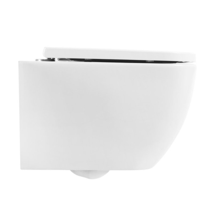 Унитаз подвесной безободковый с сиденьем BelBagno BB10100CHR/SC