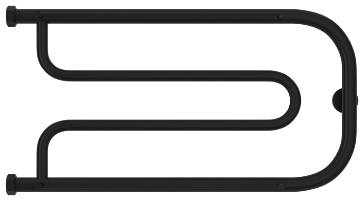 Полотенцесушитель водяной Сунержа Гусли 2 полки+ 320х650 Матовый чёрный