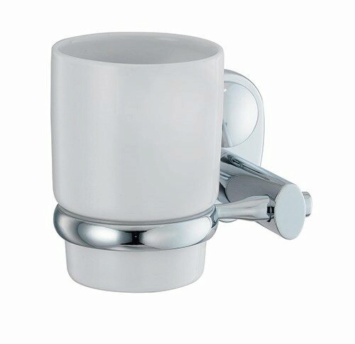 WasserKRAFT Аксесс Main K-9228C Подстаканник одинарный (блистер), КЕРАМИКА, хром, WasserKRAFT