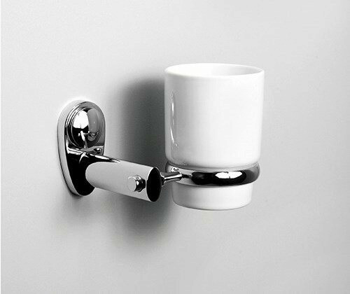 WasserKRAFT Аксесс Main K-9228C Подстаканник одинарный (блистер), КЕРАМИКА, хром, WasserKRAFT