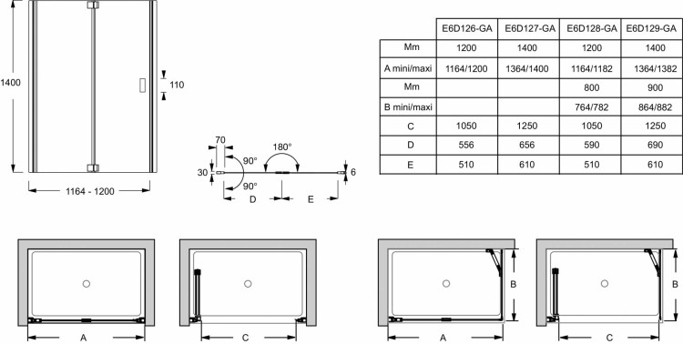 Экран для ванны 120 см Jacob Delafon CAPSULE E6D128-GA
