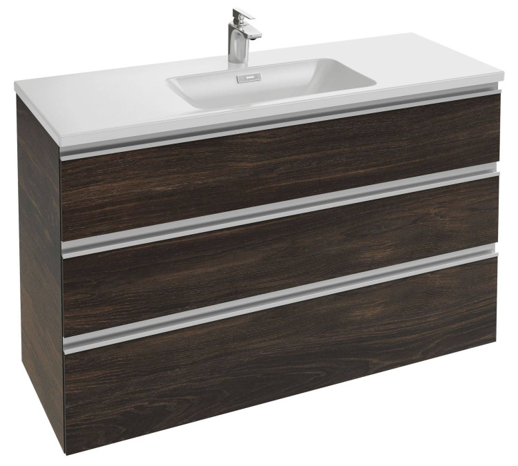 Мебель для раковины-столешницы 120 см, 3 выдвижных ящика, ореховое дерево Jacob Delafon VOX EB2041-RA-E16