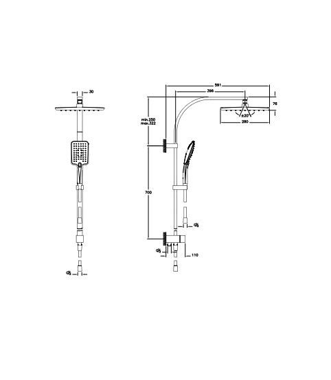 Shine Square душевая колонна