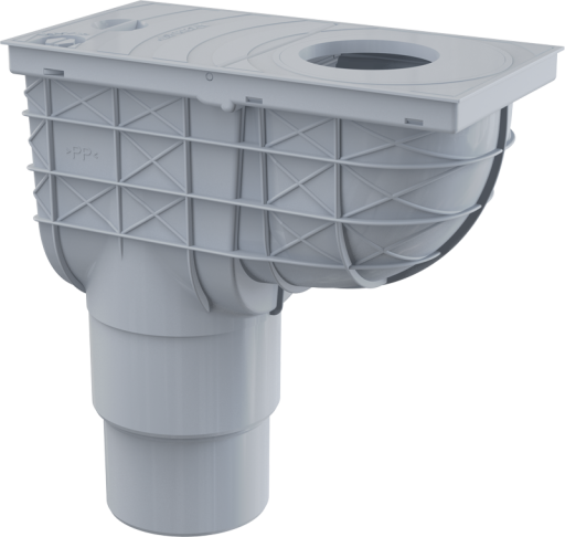 Ливнеотвод 300×155/125/110 мм, сток – прямой, серый Alcadrain AGV4S