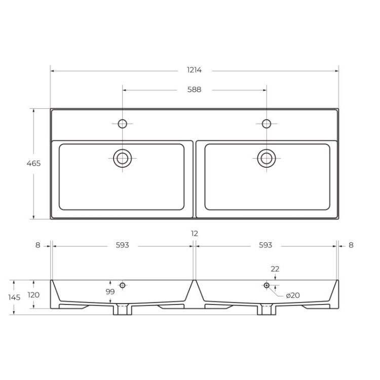 Керамическая раковина Cezares CZR-8002-120