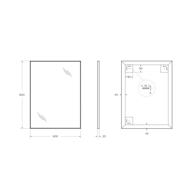 Зеркало в алюминиевой раме BelBagno SPC-AL-500-800