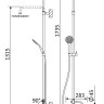 Душевая стойка телескопическая, с изливом с верхним и ручным душем с тонкой ручкой Cezares LEAF-CVDA-30-L-01