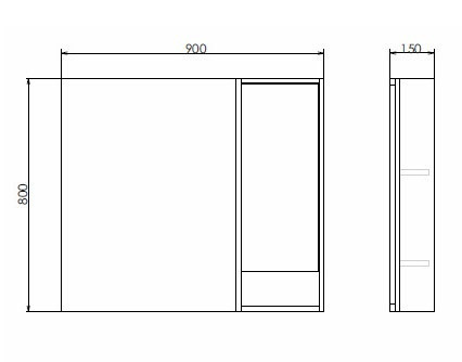 Зеркальный шкаф Comforty Гамбург 90