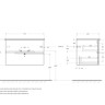 База под раковину подвесная с двумя выкатными ящиками, 570x450x500 Cezares DUET-600-2C-SO-BO