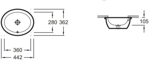 Раковина Jacob Delafon Vox 44 EYI102-00
