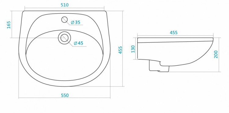 Раковина Santek Бриз 55