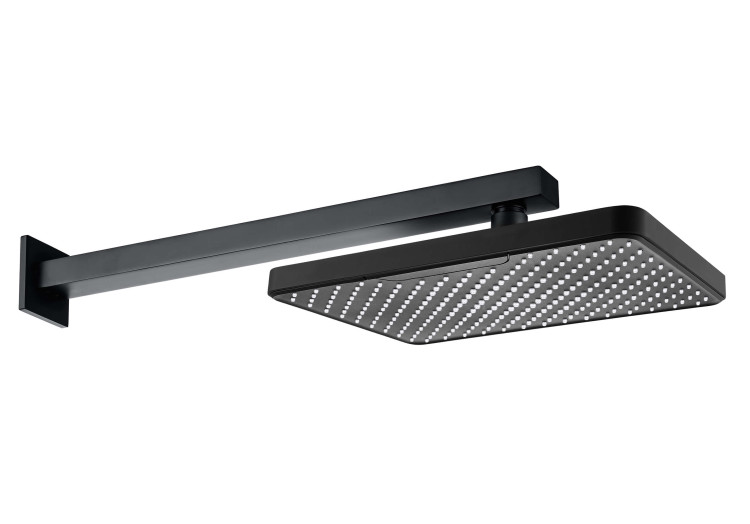 Верхний душ настенный 305х205мм Aquatek, матовый черный AQ2081MB