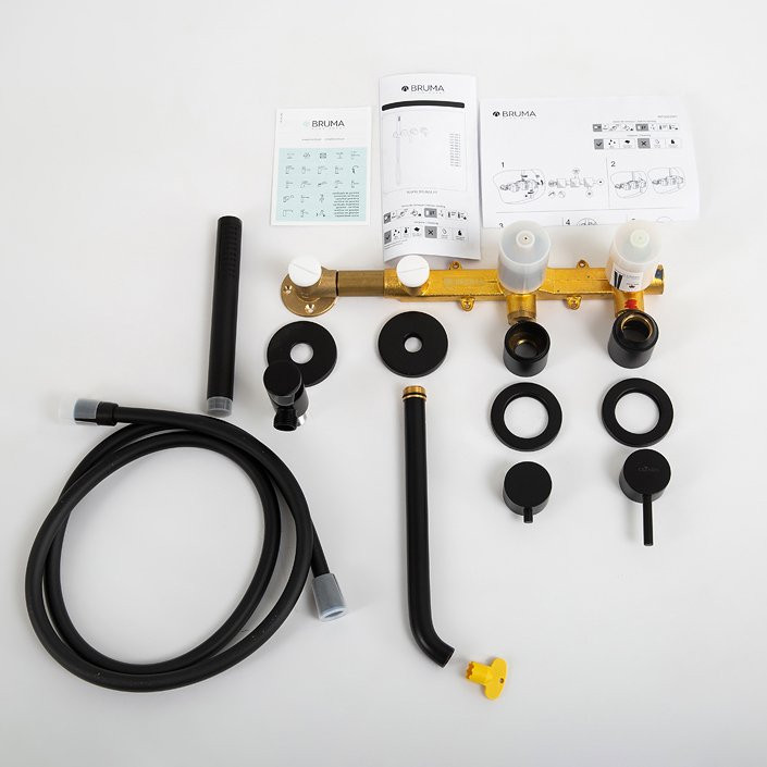 Встраиваемый смеситель для ванны и душа с переключателем на 3 выхода Cezares LEAF-VDIM3-D-L-01