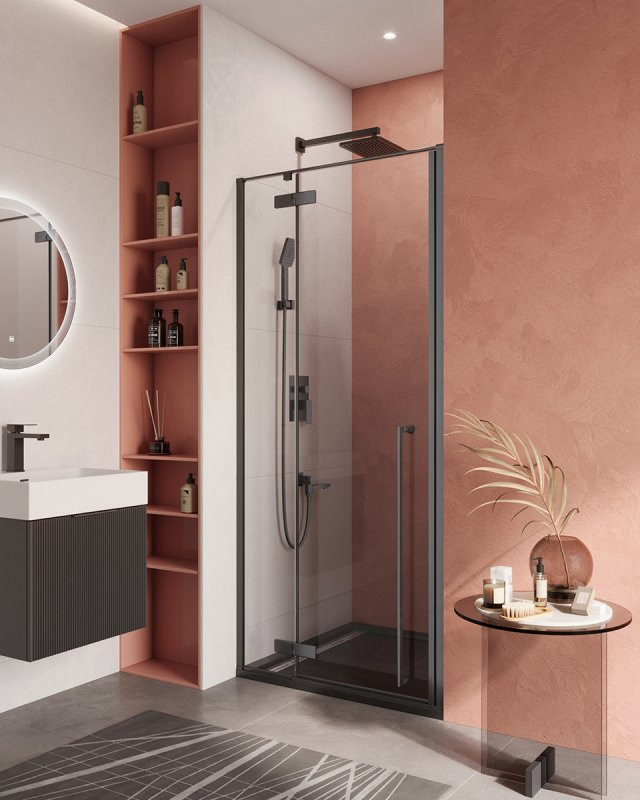 Душевая дверь LINER-B-12 Cezares LINER-B-12-90-C-NERO-R