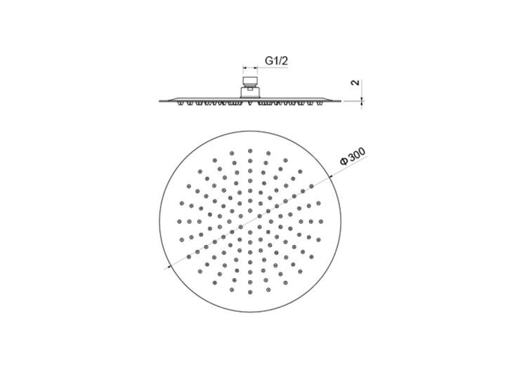Круглый верхний душ 300*2 мм Aquatek AQ2075CR