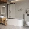 Душевая шторка на ванну BELBAGNO LUCE-VF-11 Cezares LUCE-VF-11-90/145-C-NERO