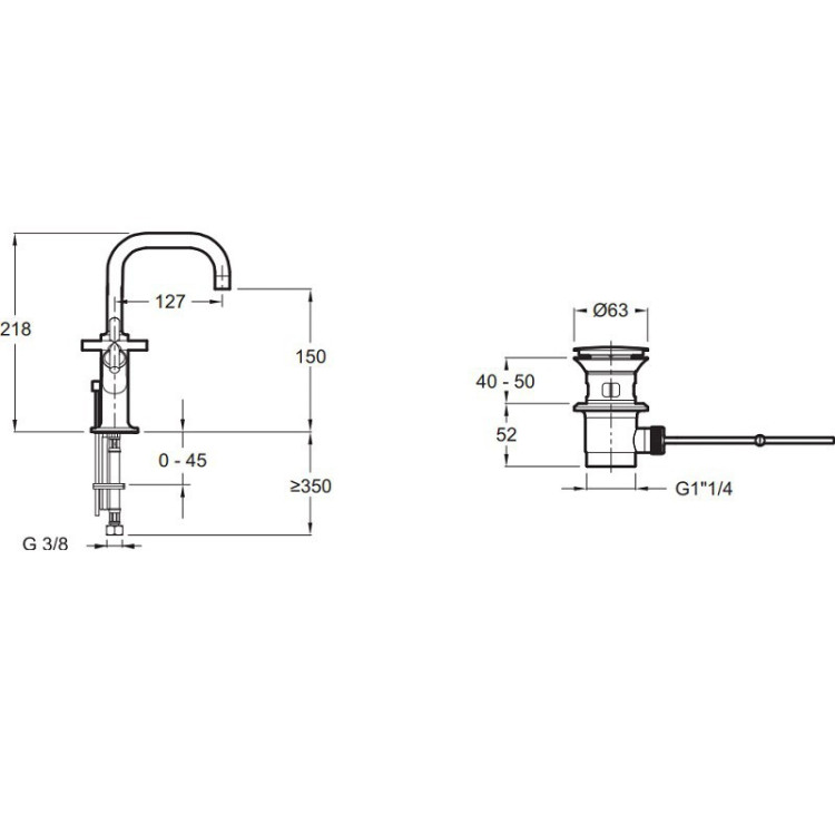 Смеситель для раковины Jacob Delafon Purist E14594-3-CP