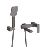 Смеситель для ванны и душа в комплекте с ручным душем, шлангом и держателем Cezares SLIDER-VD-GM