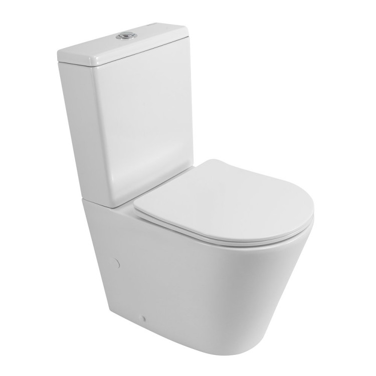Чаша унитаза безободкового с сиденьем дюропласт soft close P-trap Cezares BB2149CPR/SC