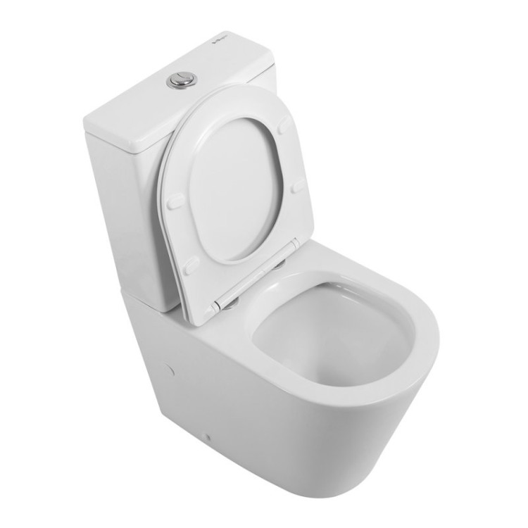 Чаша унитаза безободкового с сиденьем дюропласт soft close P-trap Cezares BB2149CPR/SC