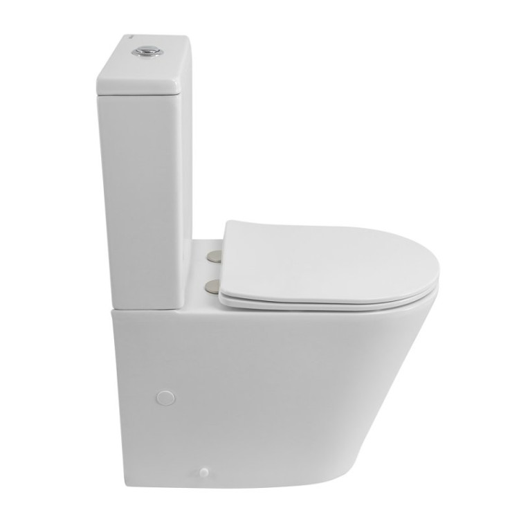 Чаша унитаза безободкового с сиденьем дюропласт soft close P-trap Cezares BB2149CPR/SC