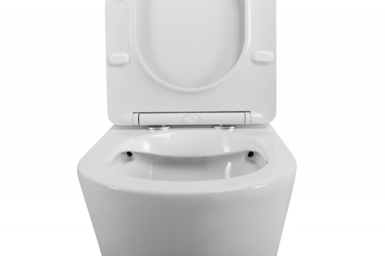 Чаша унитаза безободкового с сиденьем дюропласт soft close P-trap Cezares BB2149CPR/SC