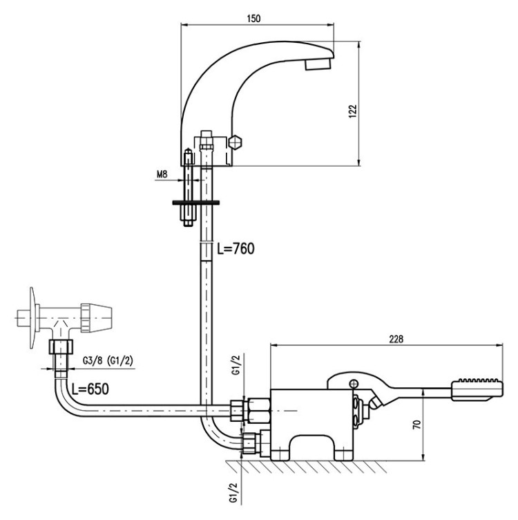 Кран для одного типа воды Rav Slezak NB101.5