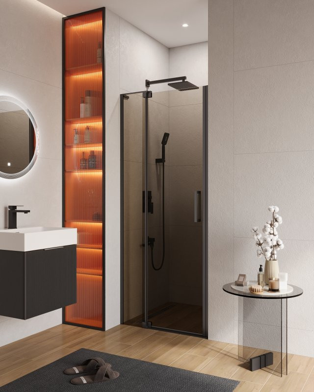 Душевая дверь в нишу SLIDER-B-1 Cezares SLIDER-B-1-70/80-GRIGIO-Cr