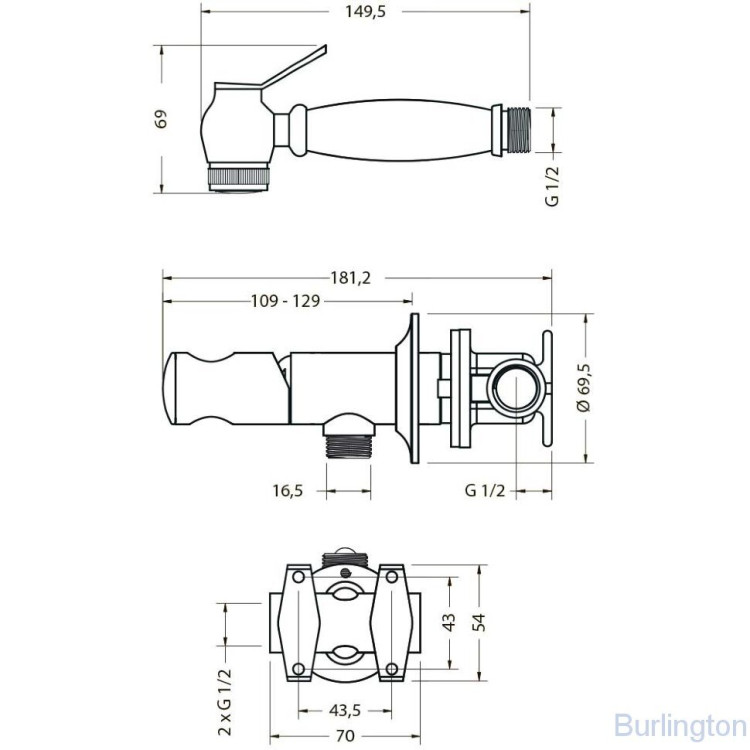 Гигиенический душ со смесителем [V63-B]