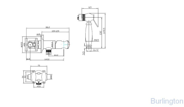 Гигиенический душ со смесителем [V63-B]