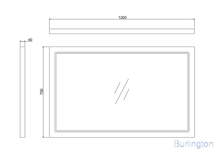 Зеркало в раме 120см