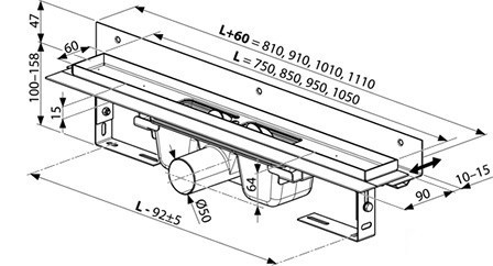 Душевой лоток Ravak Runway OZW 105