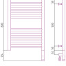 Полотенцесушитель электрический Сунержа Богема 3.0 прямая 600х400 МЭМ правый Шампань