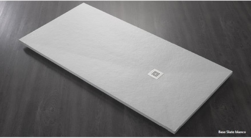 Поддон из акрона серия BASE фактура SLATE Cezares PLATO_BASE_SLATE_90_BLANCO_120x90