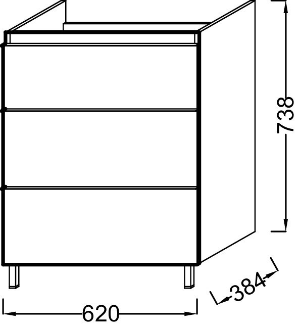 Мебель 60 см для раковины-столешницы Jacob Delafon ODEON UP EB991D-E19