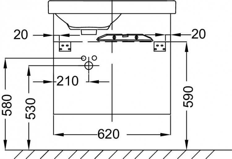 Мебель 60 см для раковины-столешницы Jacob Delafon ODEON UP EB991D-E19