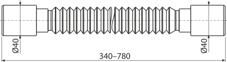 Гибкое соединение 40×40 Alcadrain A710