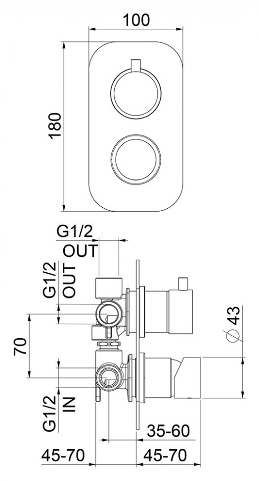 Смеситель для душа Webert One-B NB880601