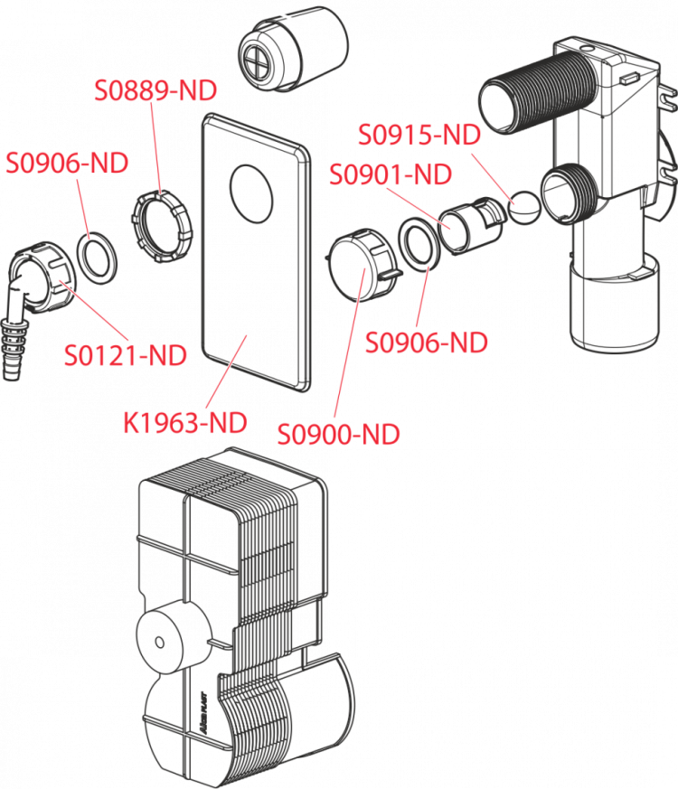 Сифон для сбора конденсата под штукатурку DN40 и DN50, нержавеющая сталь Alcadrain AKS7