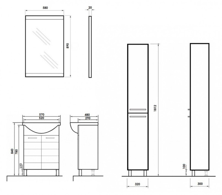 Зеркало Orange Корро 58