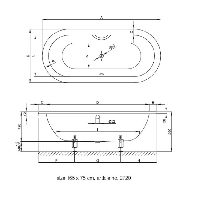 Стальная ванна Bette Starlet Oval 150х80 2700-000 AR