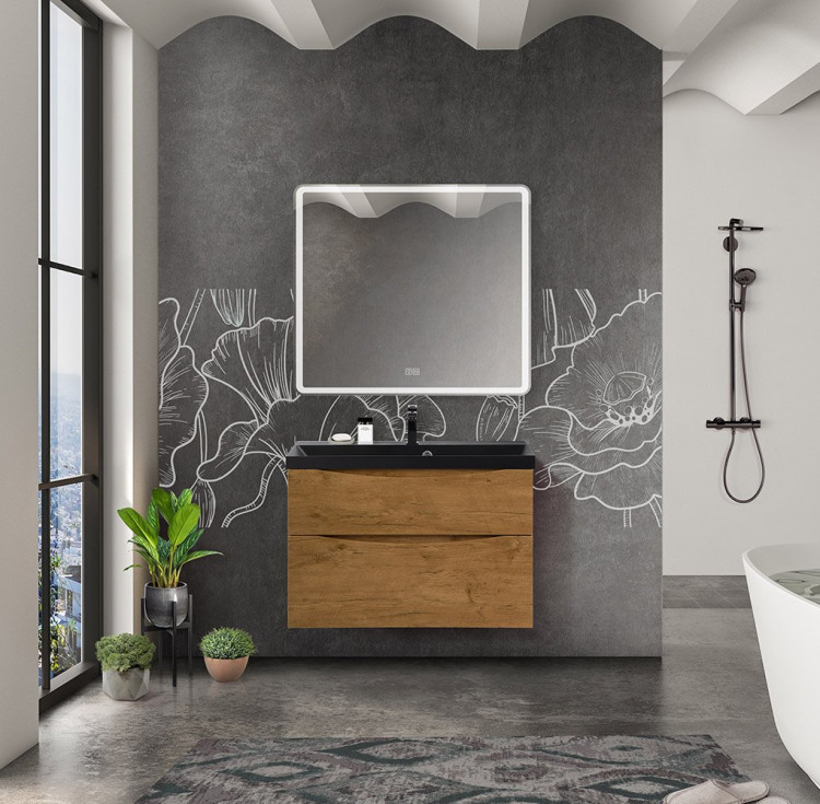 База под раковину подвесная с двумя выкатными ящиками 900x450x600 BelBagno MARINO-H60-900-2C-SO-BL-P