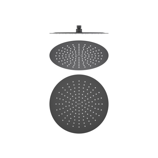 Круглый верхний душ  300*2 мм Aquatek, матовый черный AQ2075MB