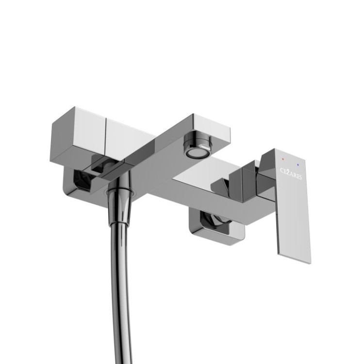 Смеситель для ванны и душа в комплекте с ручным душем, шлангом и держателем Cezares SLIDER-VD-IN