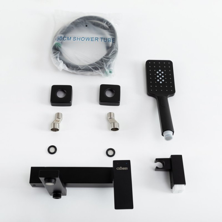 Смеситель для ванны и душа в комплекте с ручным душем, шлангом и держателем Cezares SLIDER-VD-IN