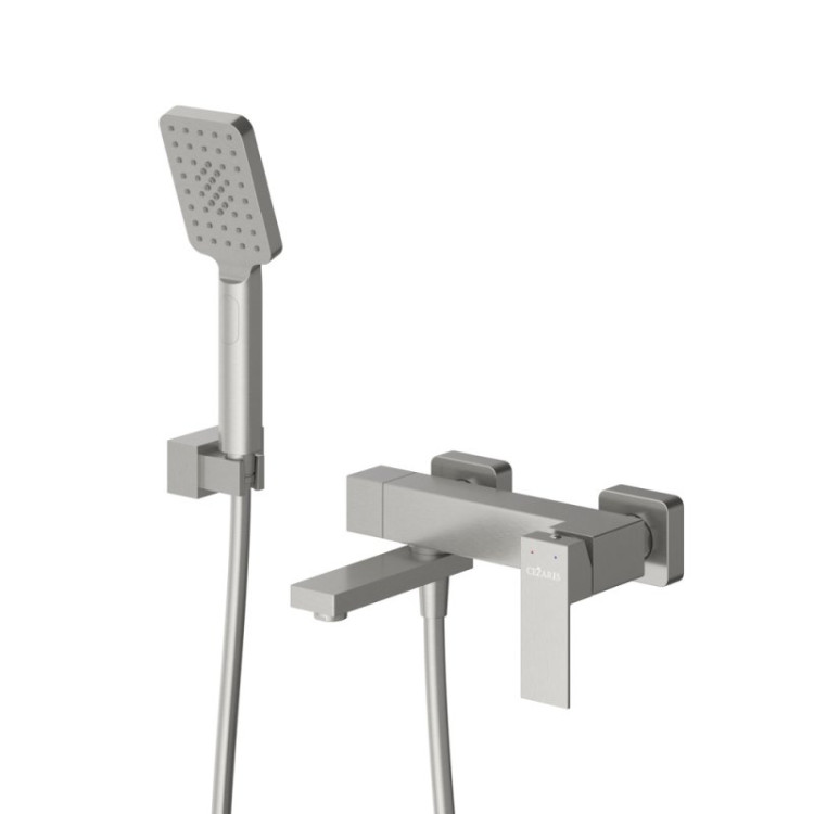 Смеситель для ванны и душа в комплекте с ручным душем, шлангом и держателем Cezares SLIDER-VD-IN