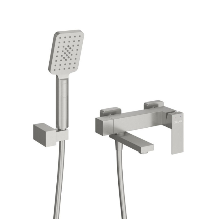 Смеситель для ванны и душа в комплекте с ручным душем, шлангом и держателем Cezares SLIDER-VD-IN